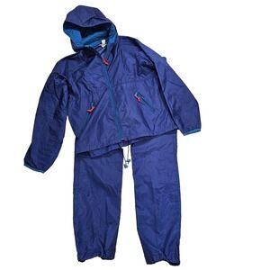 Vintage Sierra Designs Packable Track‎ Suit Mens M Zip Jacket Pants Nylon Blue